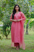 Blush Pink Mul Chanderi Set