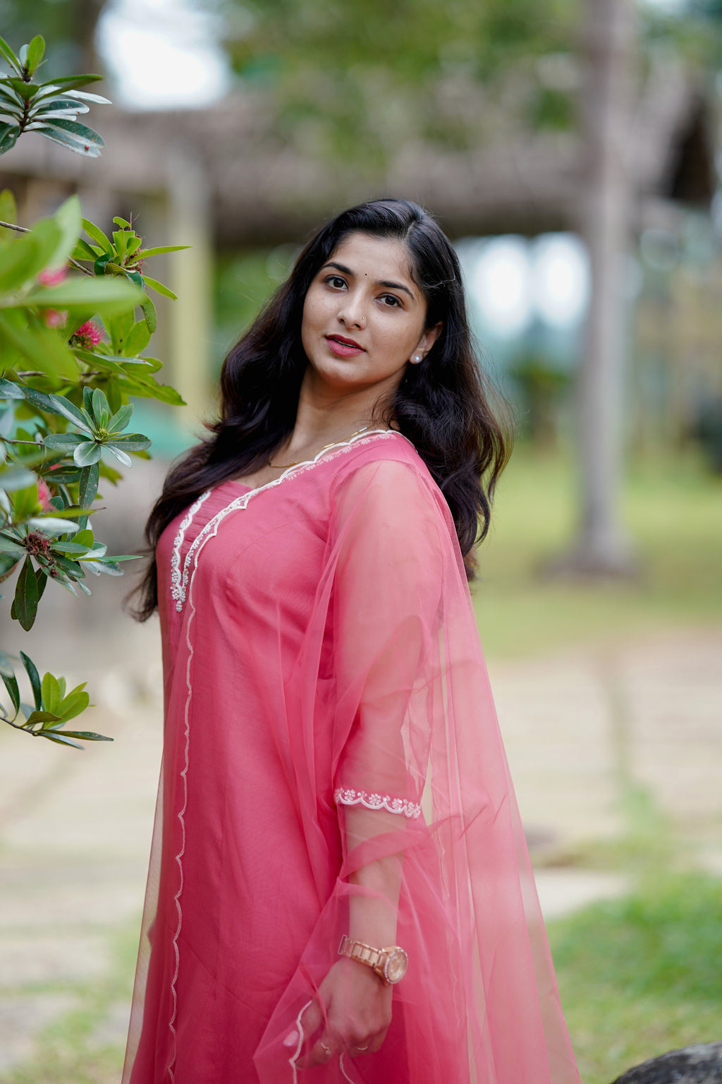 Blush Pink Mul Chanderi Set