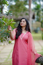 Blush Pink Mul Chanderi Set