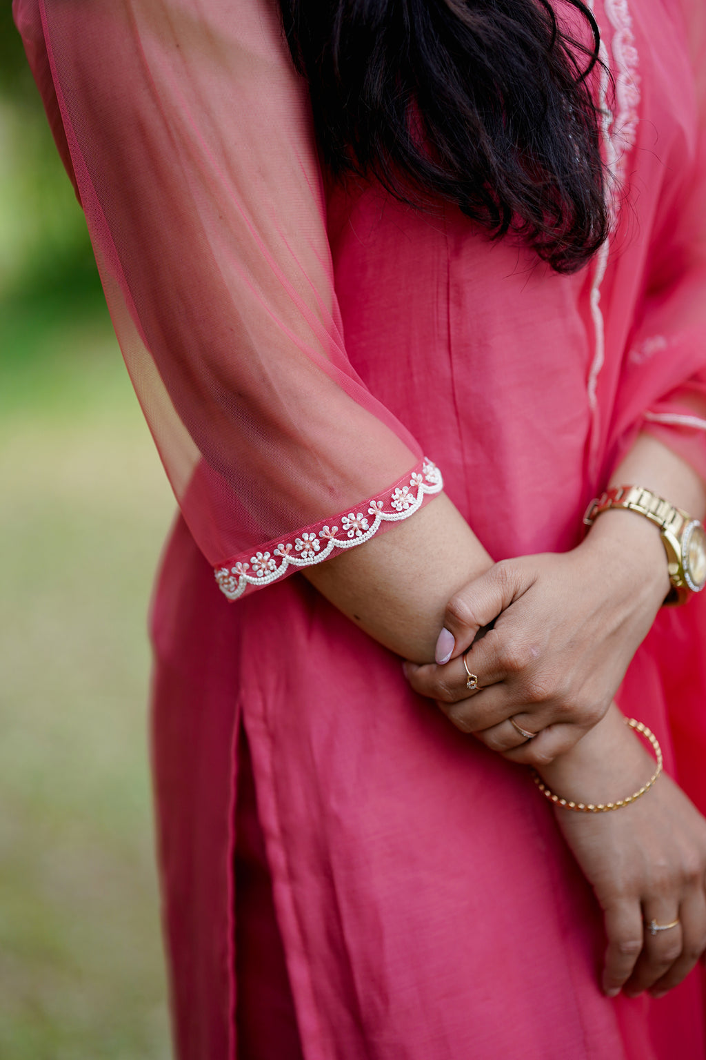 Blush Pink Mul Chanderi Set