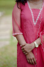 Blush Pink Mul Chanderi Set