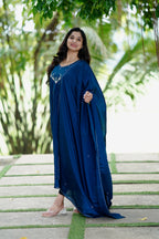 Sapphire Crepe Silk Set