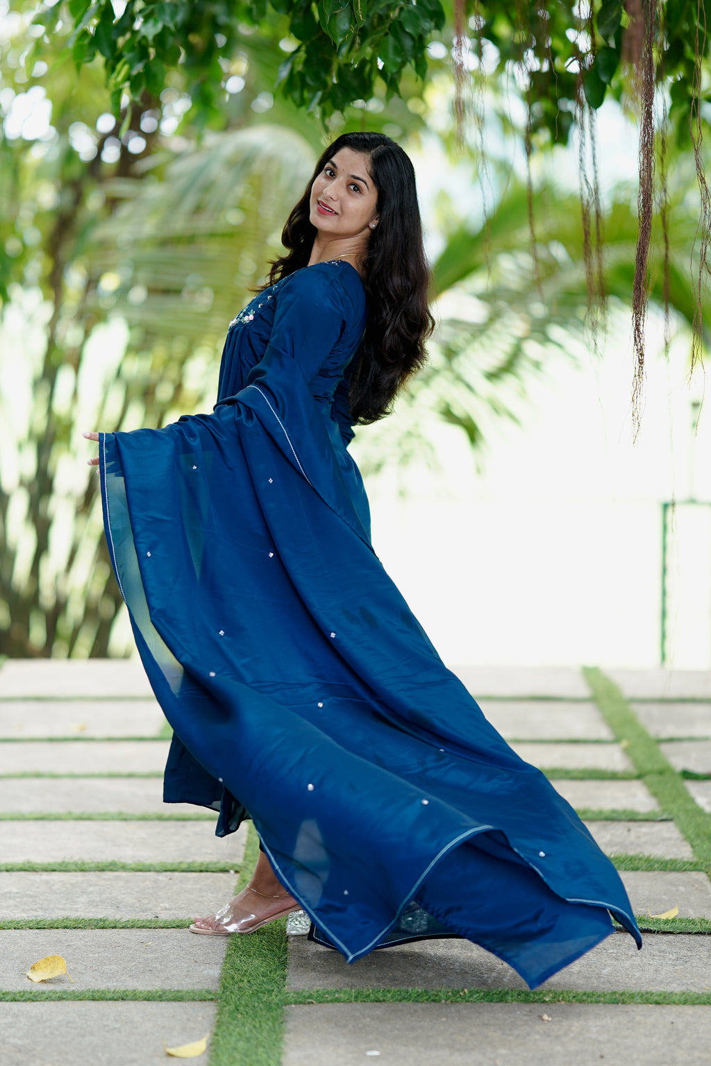 Sapphire Crepe Silk Set