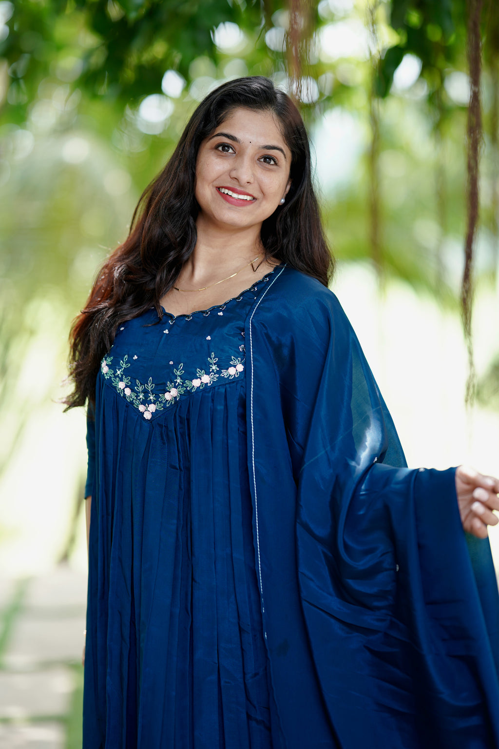 Sapphire Crepe Silk Set