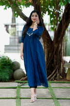 Sapphire Crepe Silk Set