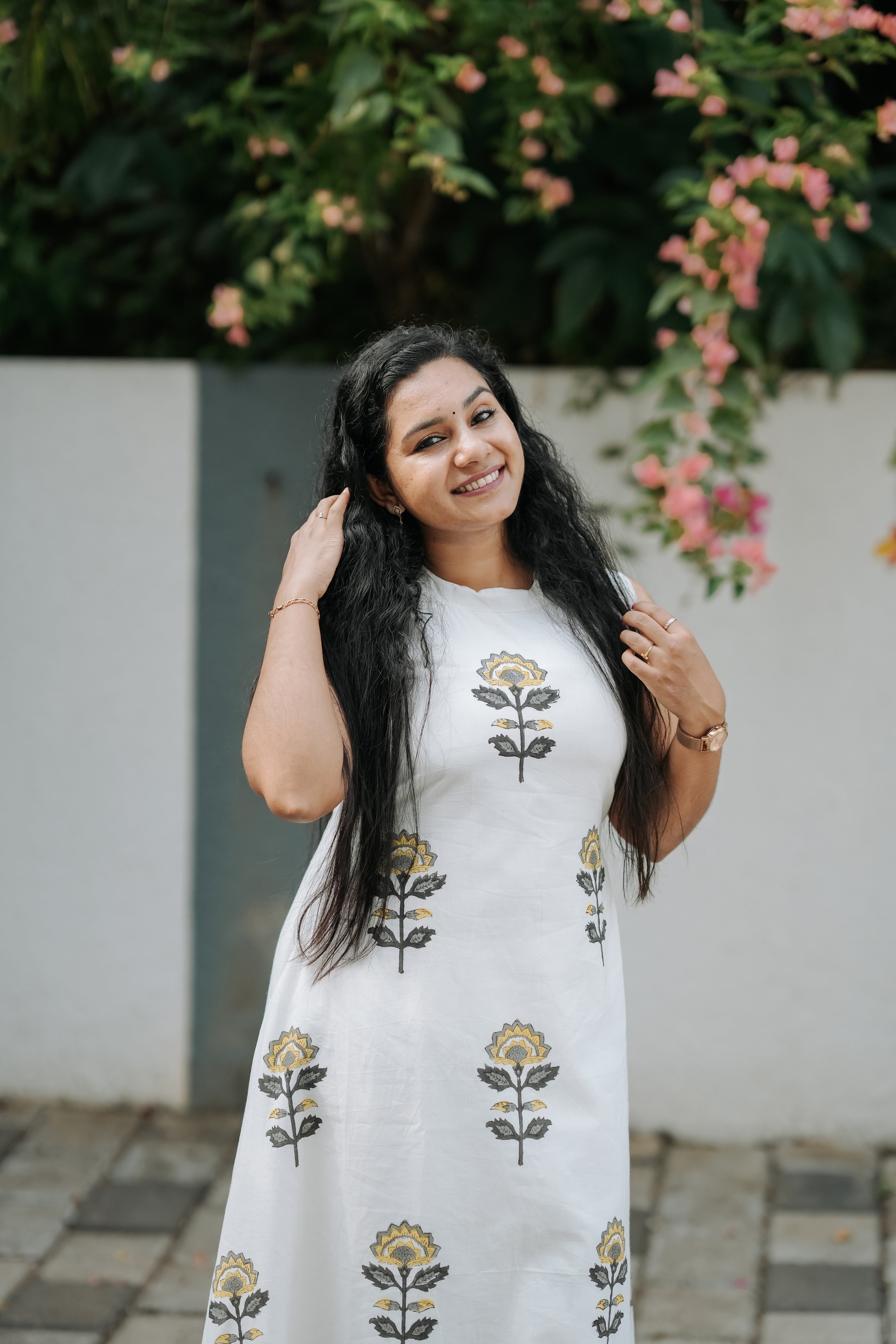Clare White Jaipur Cotton Co-Ord Set