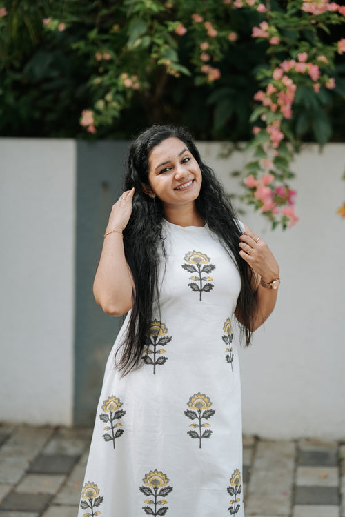 Clare White Jaipur Cotton Co-Ord Set