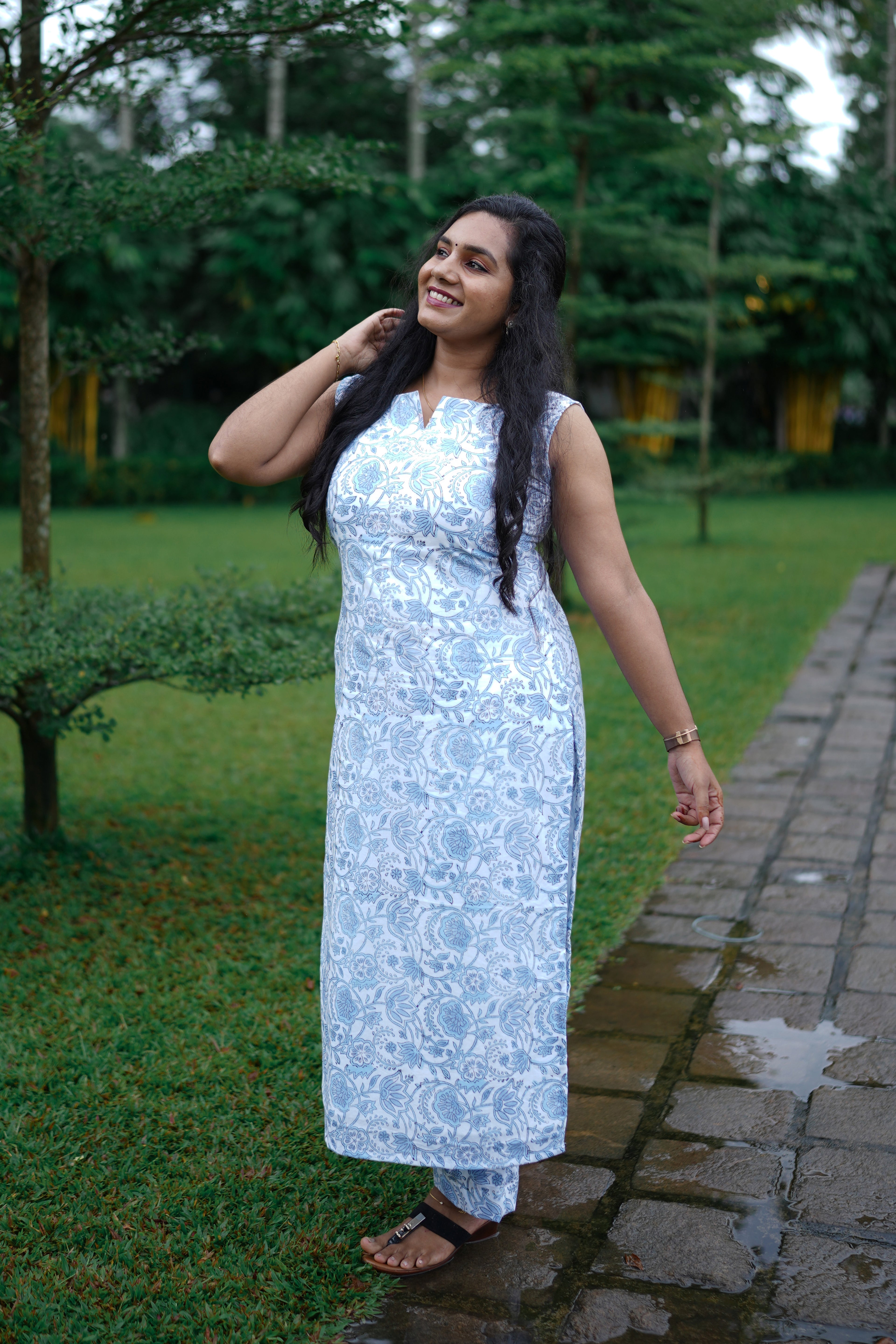 Blue Mist Floral Cotton Co-Ord Set