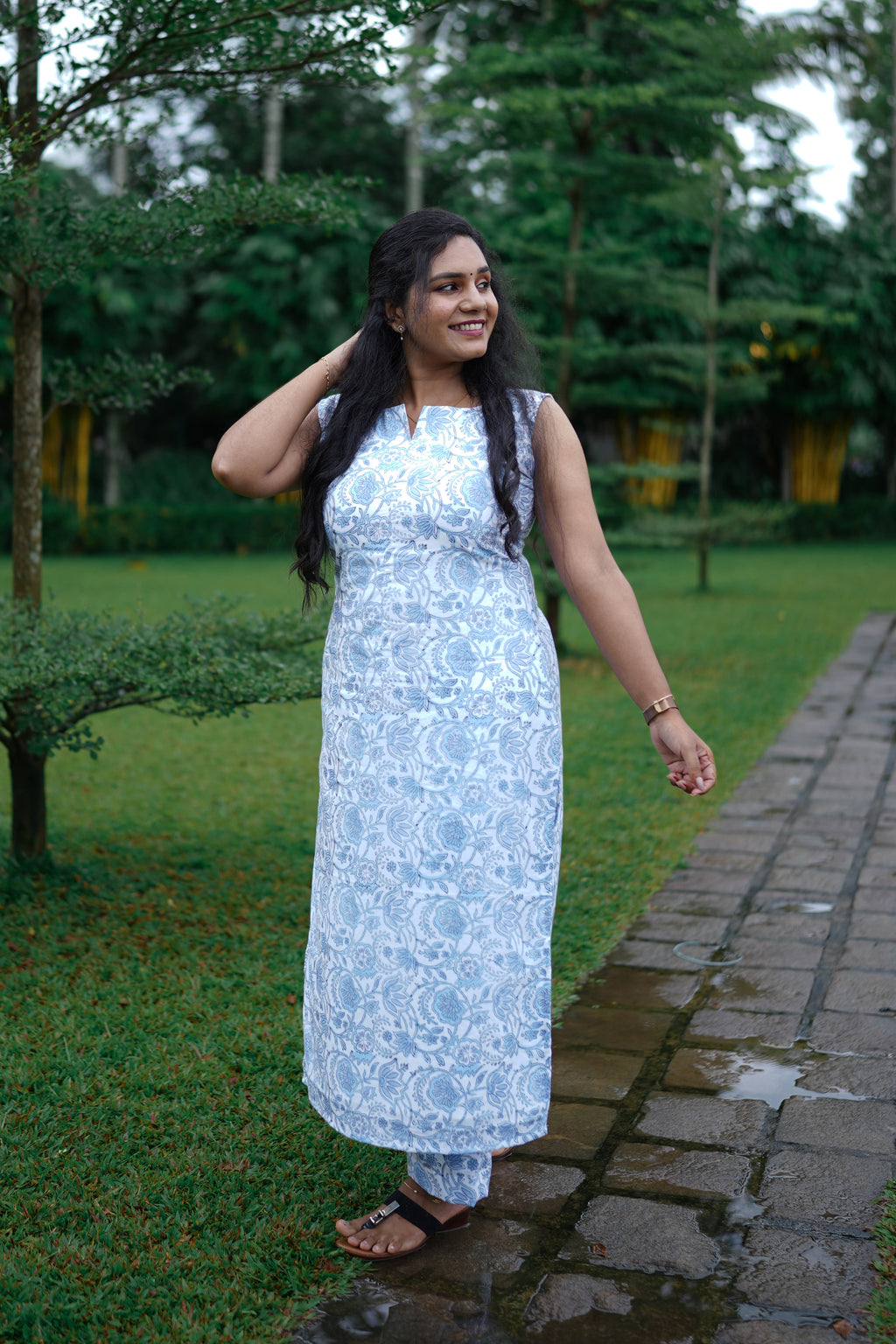 Blue Mist Floral Cotton Co-Ord Set