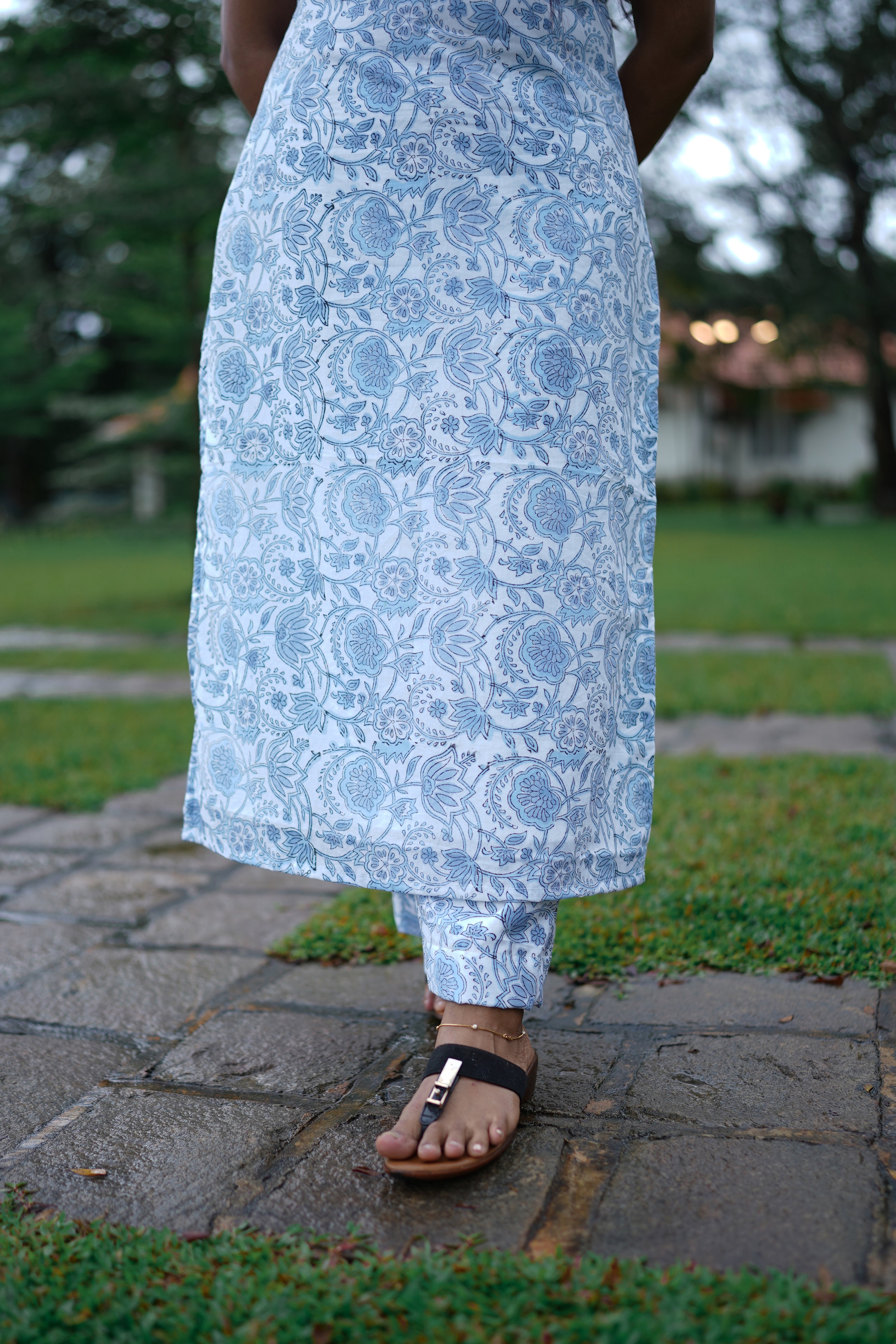 Blue Mist Floral Cotton Co-Ord Set