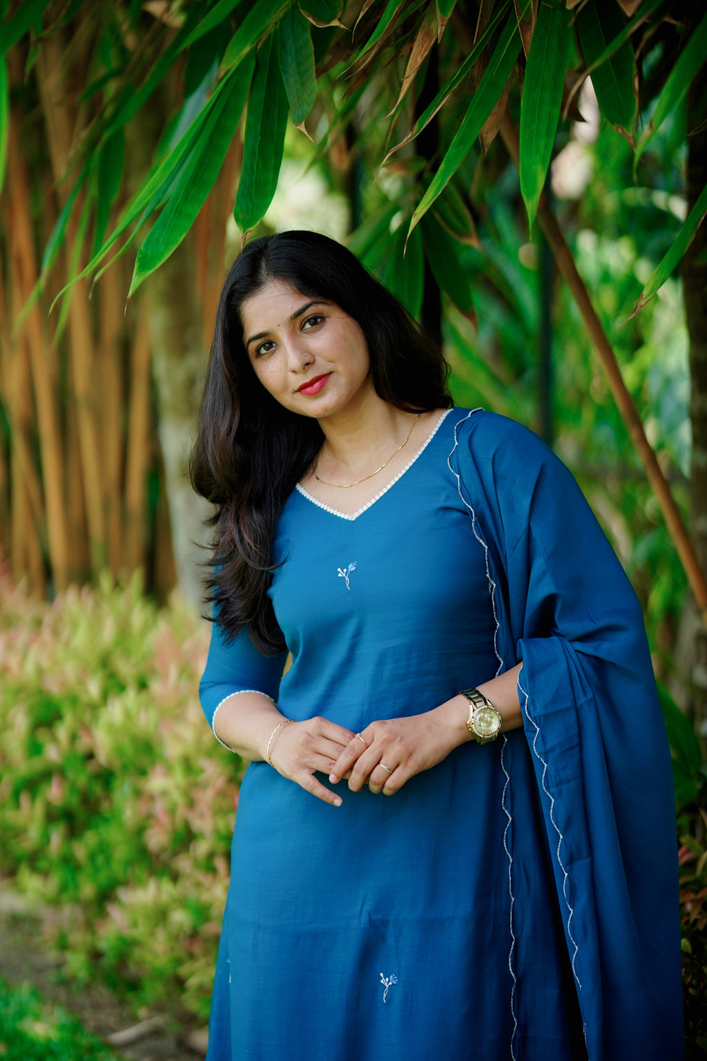 Mul Chanderi Two Piece Set