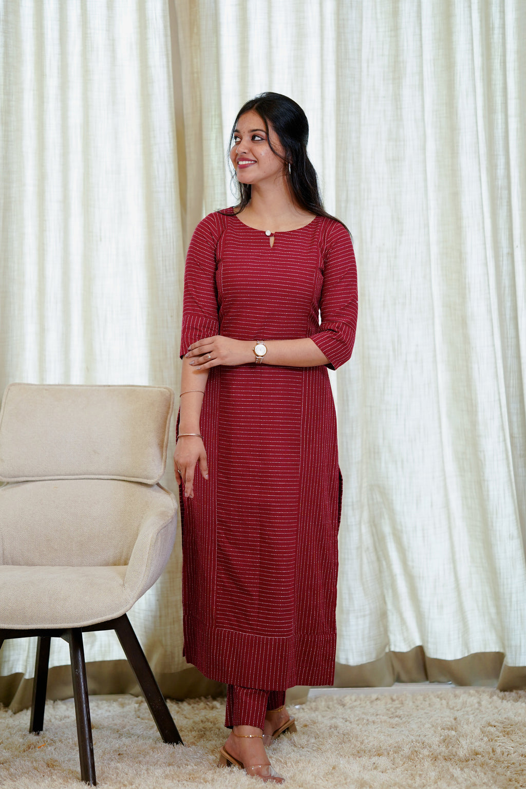 Maroon Kurta Set