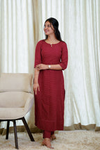 Maroon Kurta Set