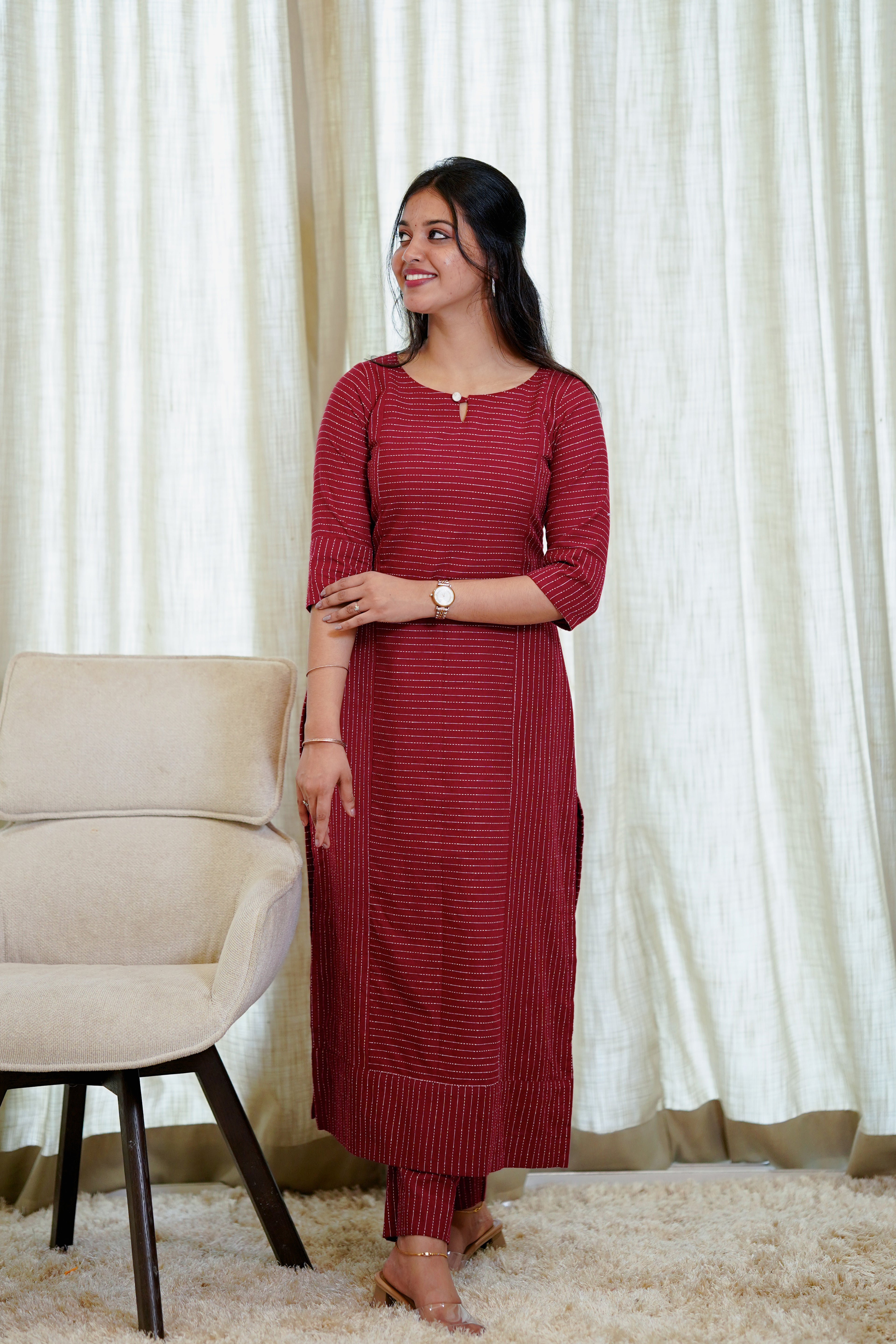 Maroon Kurta Set