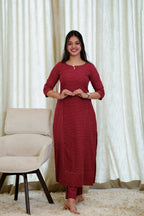 Maroon Kurta Set
