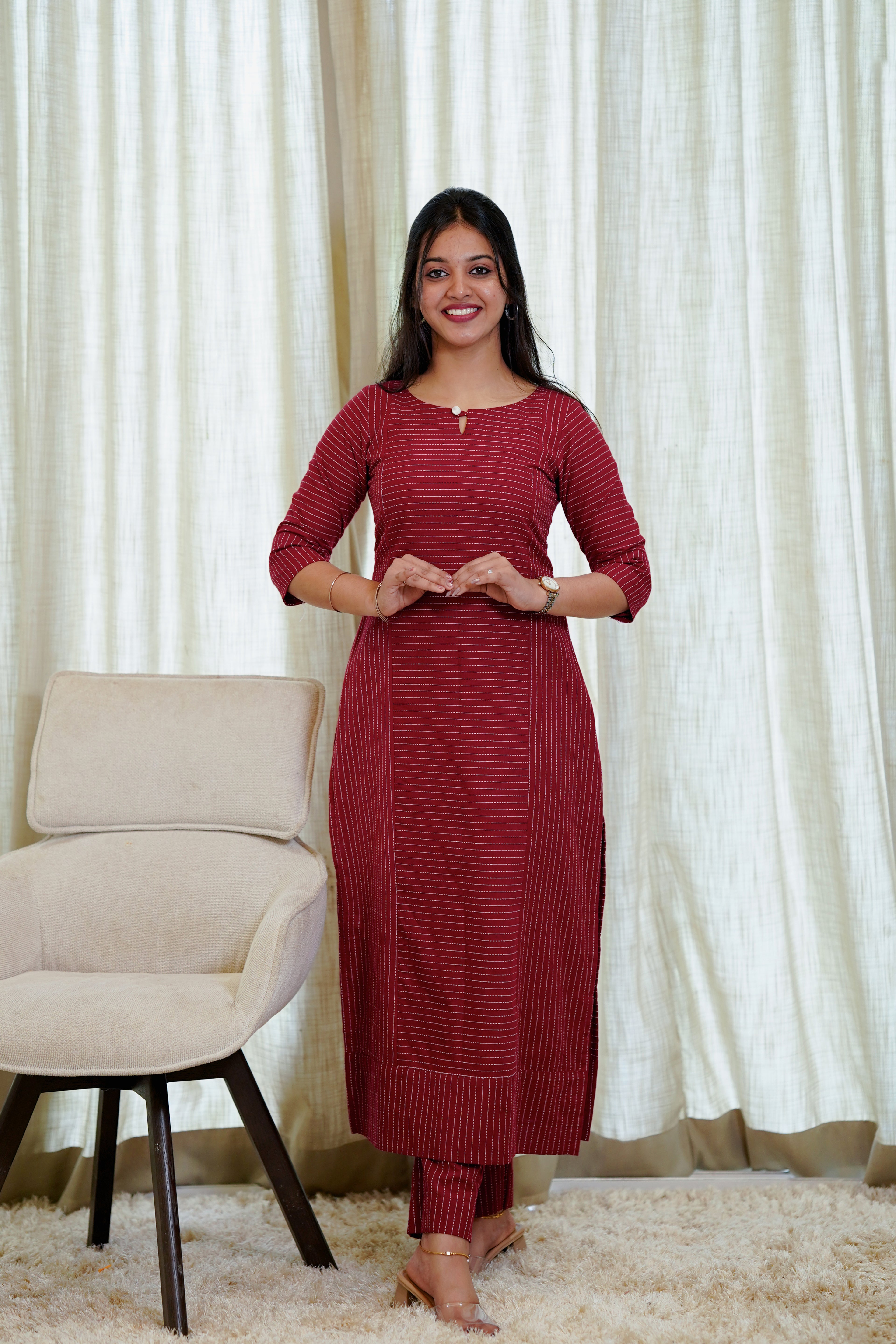 Maroon Kurta Set