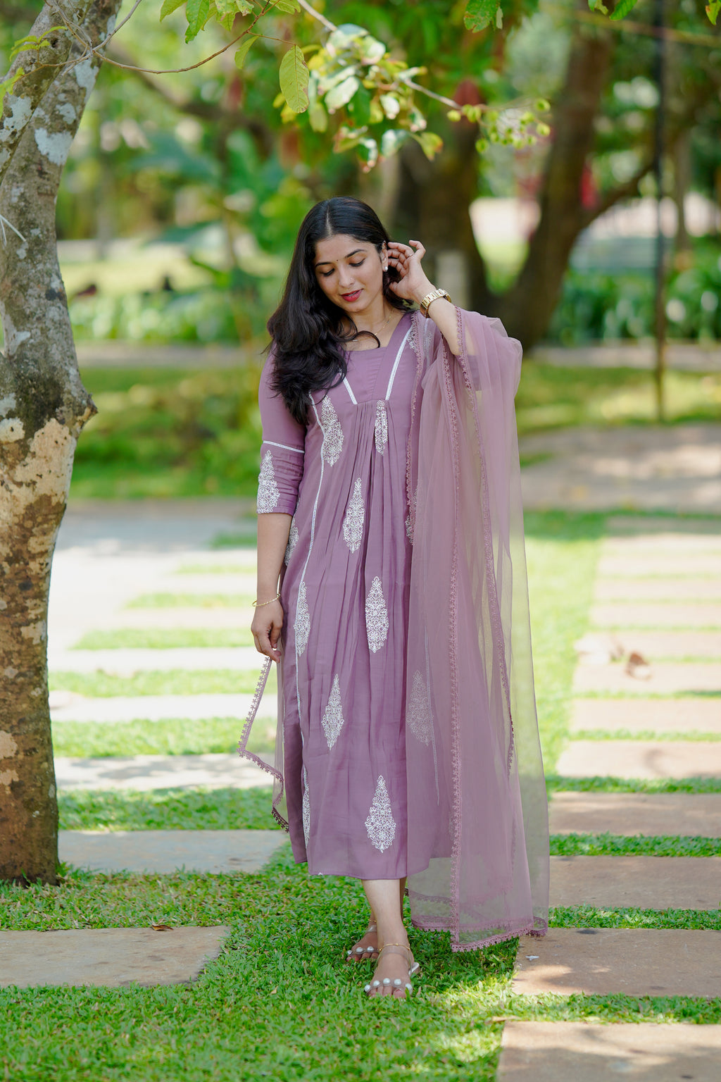 Two Piece Mul Chanderi Set