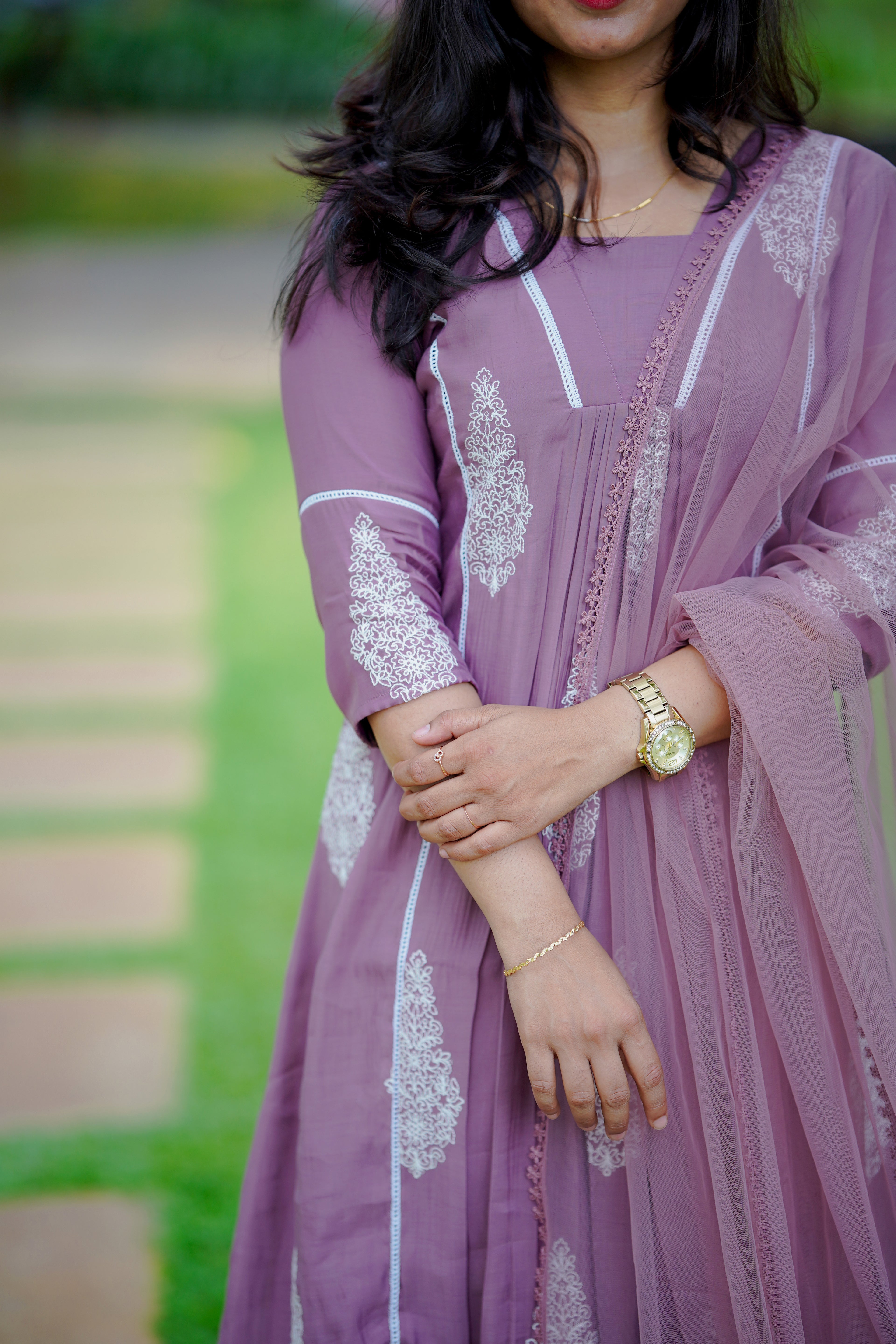 Two Piece Mul Chanderi Set