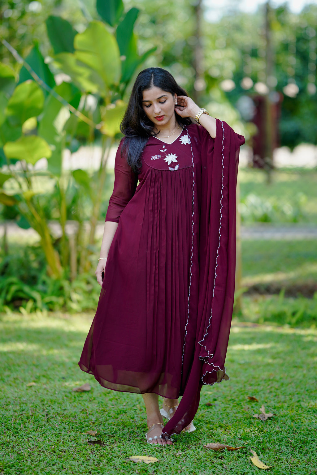 Two Piece Set with Applique Work