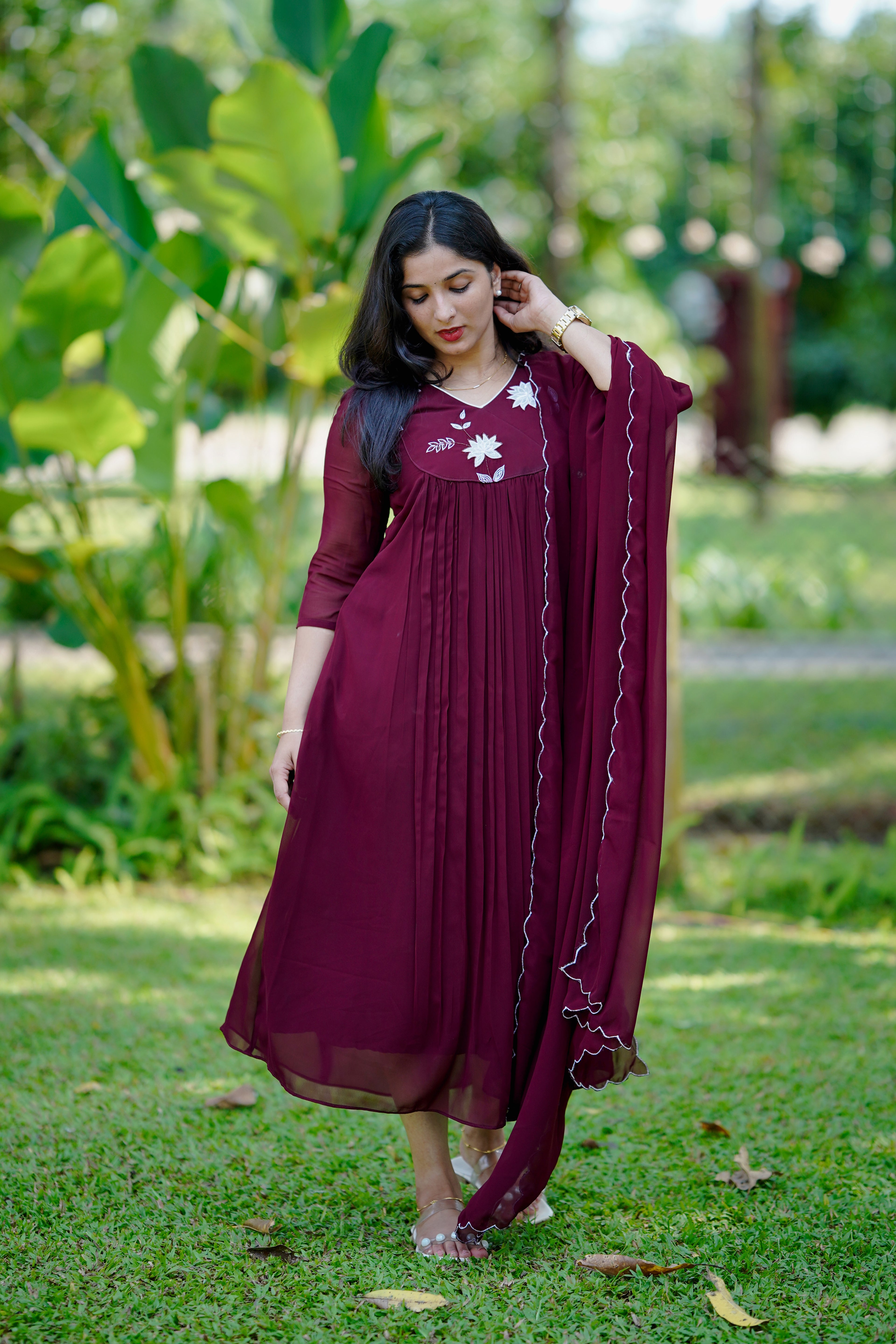Two Piece Set with Applique Work