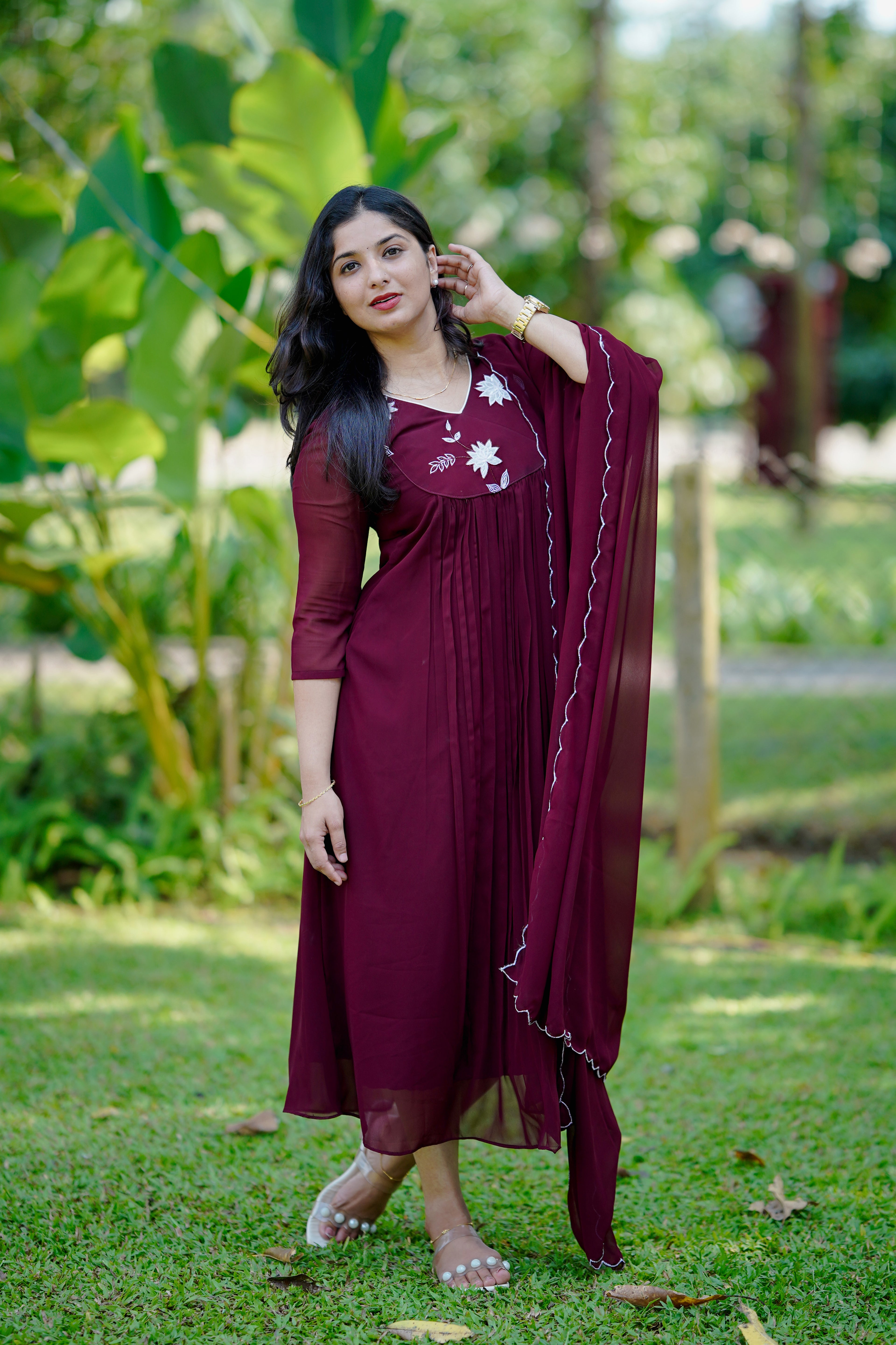 Two Piece Set with Applique Work