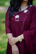 Two Piece Set with Applique Work