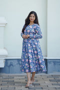 Indigo Block Print Dress