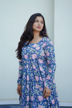 Indigo Block Print Dress