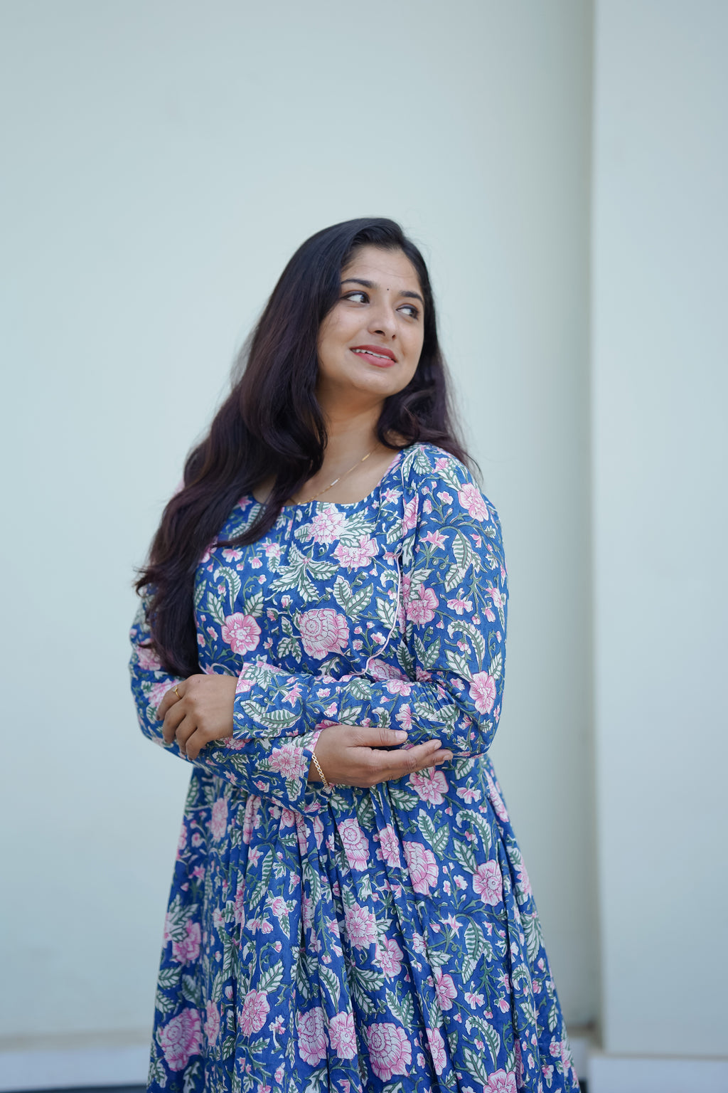 Indigo Block Print Dress