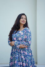 Indigo Block Print Dress